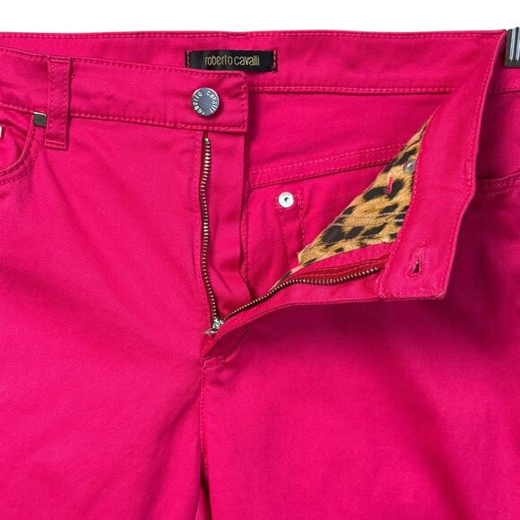 Roberto Cavalli Bright Pink Jeans Authentic Made in Italy Size 44 Straight Leg - Picture 7 of 12